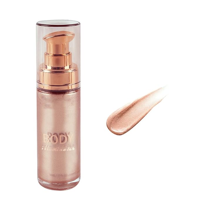MAEPEOR Body Luminizer 6 Colors Waterproof Smooth Shimmer Face Glow Illuminator Non-sticky Liquid Highlight (30 ML, 05 Champagne Gold)