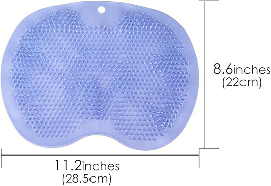 4 Pcs Foot Scrubbers for Use in Shower, Wall Mounted Back Scrubber Silicone, Bath Massage Cushion Brush with Non-Slip Suction Cup, Use de for Women and Men (Blue, Pink, Gray, Yellow)