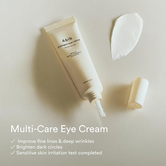 Abib Collagen Eye Crème Jericho Rose Tube for Dark Circles and Puffiness, Under Eye Fine Lines