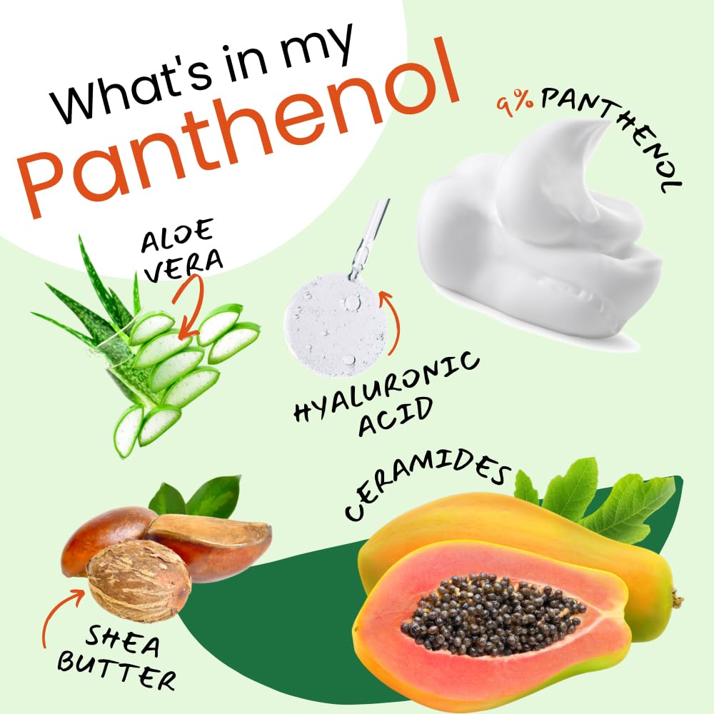 9% Panthenol Foam Spray - Redness Relief Moisturizer | Acne, Burn & Skin Repair with Aloe & Hyaluronic Acid – Post-Laser, Stitches, Tattoo & Hair Transplant, 5Oz