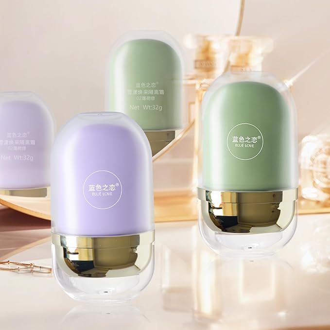 BLUE LOVE 2 in 1 Color Changing Face Primer Liquid Foundation, Makeup Primer for Face Before Makeup, Oil Control Moisturizing Color Corrector Base Primer Makeup, Smooth Skin for Flawless (Mint Green)