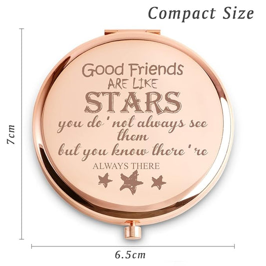 Friendship Gifts for Women Girls, Personalized Compact Mirror, Mothers Day Birthday for Gifts for Female Friends Bestie Bestfriend, 2025 Graduation Gifts for Her Middle High School College