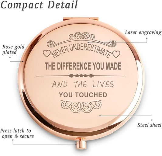 Personalized Gifts for Women Girls, Inspirational Compact Mirrors, 2025 Graduation Gifts for Her, Unique Mothers Day Birthday Gifts for Mom Sister Wife Daughter Niece, Friendship Gifts for Friends