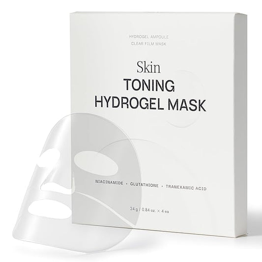 Hydrogel Mask – Korean Hydrating Gel Mask with Niacinamide, Vitamin C, Rice Extract – Glass Skin Sheet Pack for Deep Hydration, Radiance Boosting, Moisturizing – 34g x4