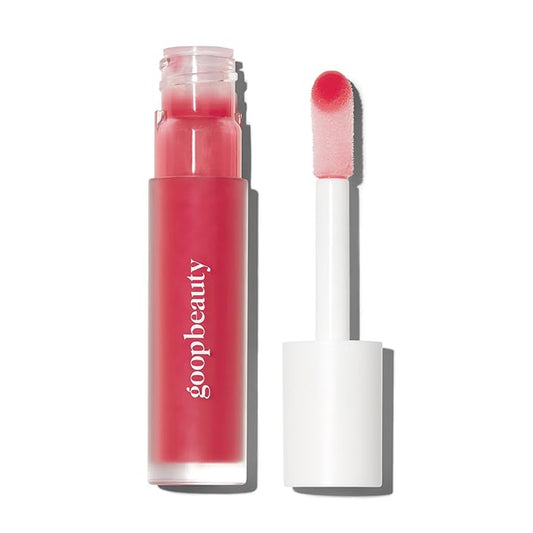 goop Beauty Hydra-Barrier Gel Gloss | Hydrating Lip Gloss to Moisturize & Plump Lips | Hyaluronic Acid & Vitamin E | Tulip - Sheer Hot Pink | 0.13 oz