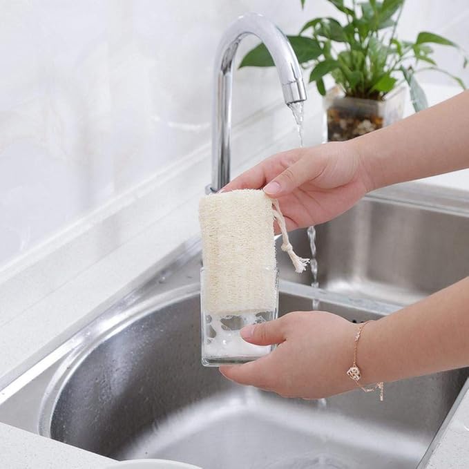 Loofah Sponge Exfoliating,6 Packs Natural Loofa Large Back Scrubber for Men Women Bath Shower Body Skin Care Cleansing Luffa 5 inches Long