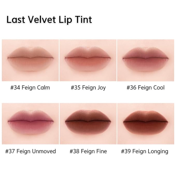 BBIA Last Velvet Lip Tint - Soft & Creamy Matte Finish Lip Stain, Blur Effect with Velvety Texture, Long-Lasting, High Pigment, Lightweight, Non-Drying, Korean Lip Makeup (37 FEIGN UNMOVED)