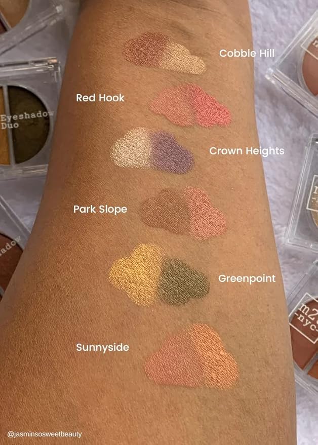 M2U NYC EyeShadow Duo, Eye Shadow Set, Multiple Shades/Colors, Makeup Eyeshadow Palette, 2 Colors Per Set (Sunnyside (Apricot | Peach Shimmer))