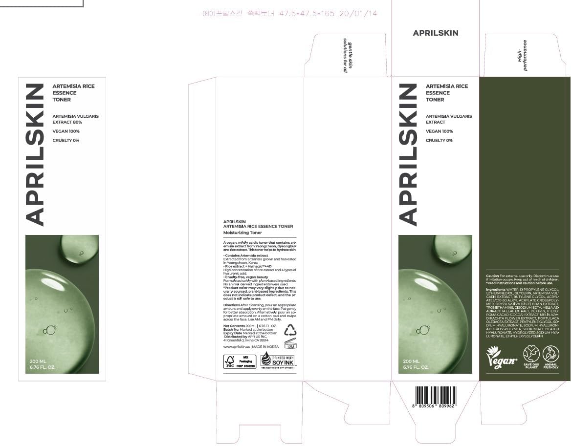 APRILSKIN Artemisia Korean Rice Toner | 100% Korean Mugwort | Hydration Boost Facial Toner | Vegan, Cruelty Free, Low pH, | No sulfates and Artificial Fragrance | Korean Skin Care | 6.76 oz