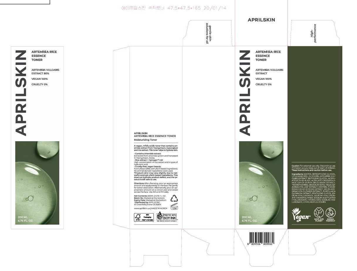 APRILSKIN Artemisia Korean Rice Toner | 100% Korean Mugwort | Hydration Boost Facial Toner | Vegan, Cruelty Free, Low pH, | No sulfates and Artificial Fragrance | Korean Skin Care | 6.76 oz