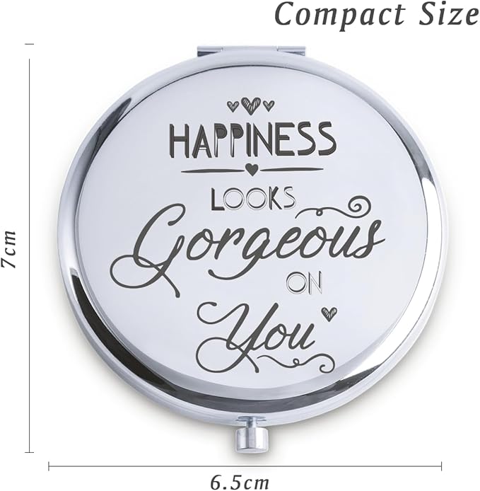 Personalized Gifts for Women Girls, Inspirational Compact Mirrors, 2025 Graduation Gifts for Her, Unique Mothers Day Birthday Gifts for Mom Sister Wife Daughter Niece, Friendship Gifts for Friends