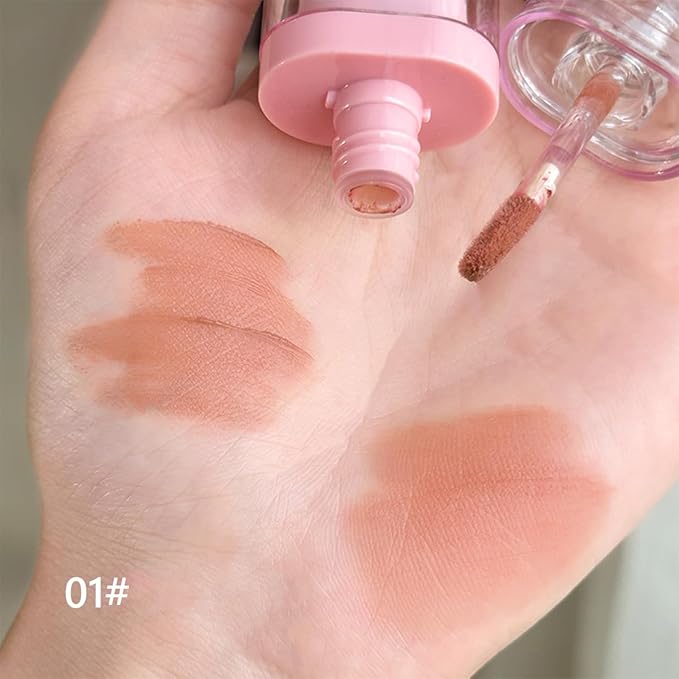 3 Colors Cute Lip Glosses Set, Matte Lip Stain Kit, Liquid Lipstick for Women,Velvet Lip Glaze,Long Lasting Lipstick Non-sticky Lip Gloss, Makeup Gift for Girls and Women (Set A)