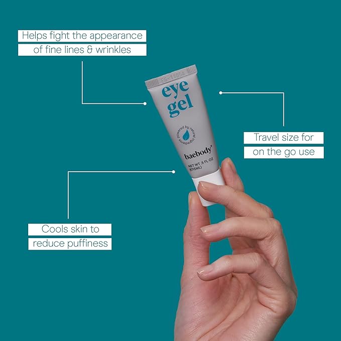 Baebody Critically Acclaimed Eye Gel - Advanced Cooling Under Eye Cream For Dark Circles and Puffiness - Anti Aging and Hydrating - Beauty Gifts for Women, Travel Size (15 ml/0.5 fl oz)