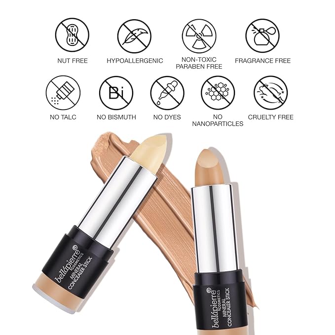 bellapierre Mineral Concealer Stick | Easy to Blend Natural Wax Matte Makeup | Hides Acne, Discoloration & Blemishes | Non-Toxic and Paraben Free | All Day Wear - (Dark/Deep)