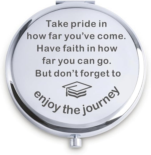 Graduation Gifts for Her 2025, Personalized Compact Mirror, Class of 2025 Gift for Female Graduate, University, College, Medical School, High School Graduation Gift for Women Girls