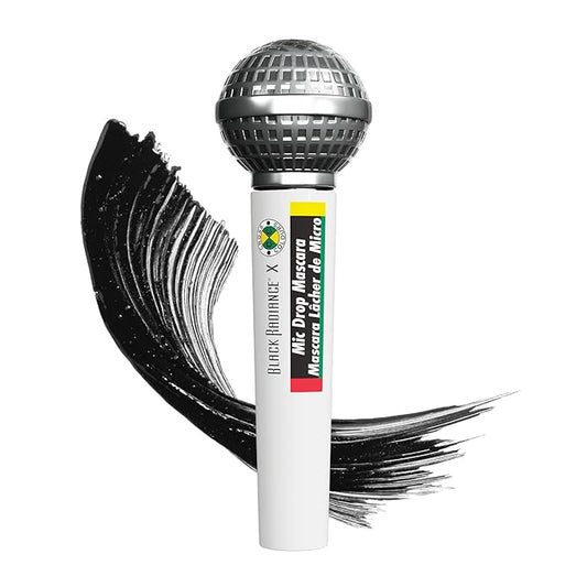 Black Radiance Cross Colours Mic Drop Mascara, Pigment-Rich Smudge-Resistant Formula, Intense Lash Volume, Built-In Flexible Brush, Paraben-Free & Cruelty-Free - Check 1 Black