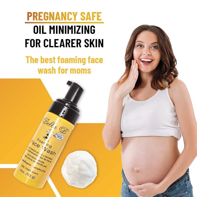 BELLA B Foaming Face Wash 4 oz - Pregnancy Safe Face Wash - Tea Tree Foaming Face Wash Made with Organic Ingredients - Use Twice Daily for Clear Skin