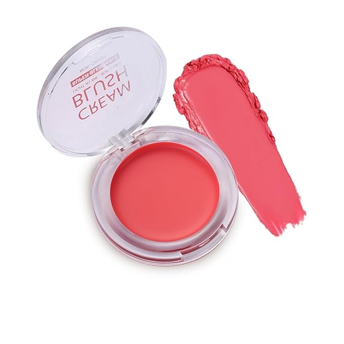 MAEPEOR Cream Face Blush 8 Color Lightweight Smooth Natural Look Matte Face Blush Long-Lasting Buildable Blusher for Cheeks (103 Strawberry)