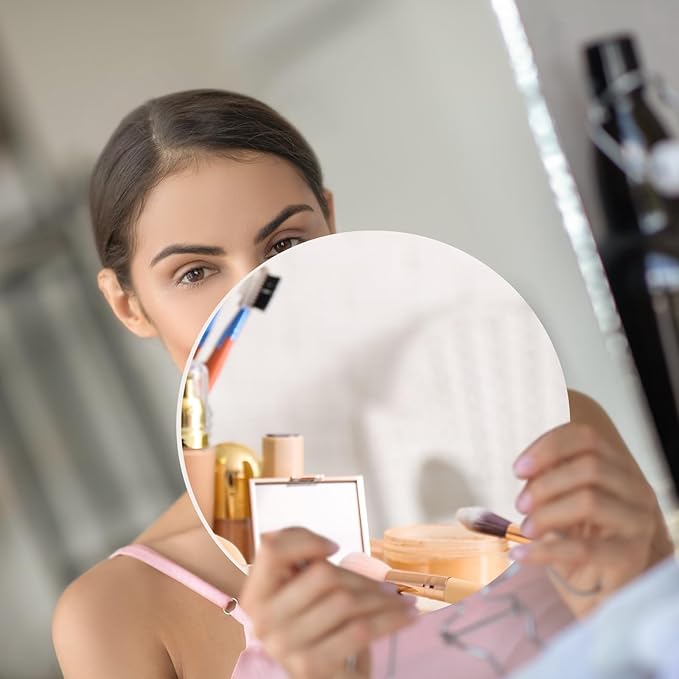 Blulu 2 Pcs Magnetic Locker Mirror Small Real Glass School Rectangular Locker Magnetic Makeup Mirror for Bathroom Household Refrigerator Cabinet(10 Inches)