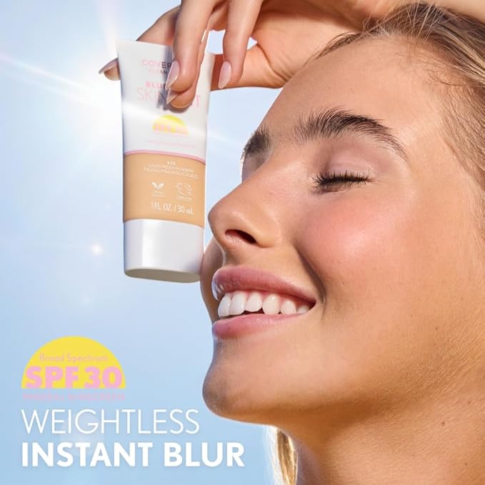 COVERGIRL Clean Fresh Blurring Skin Tint with SPF 30, 455 Rich/Deep Neutral, Liquid Foundation, Soft Matte Finish, Smooths, Brightens, Blurs Pores, Mineral Sunscreen, Vegan Formula