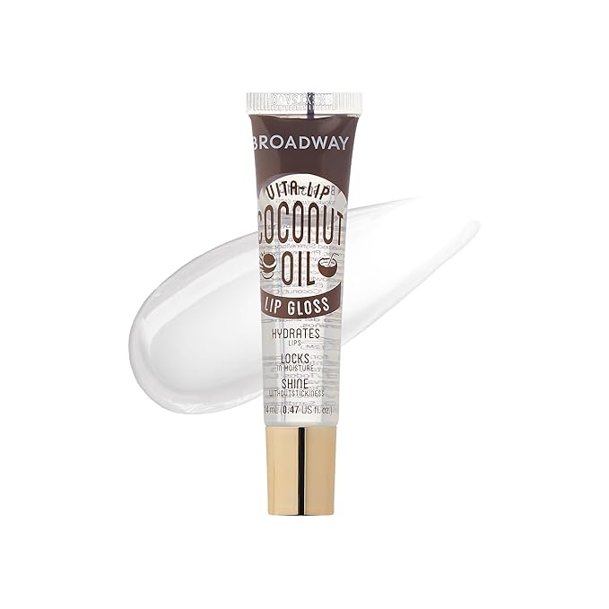 Ruby Kisses Broadway Vita-Lip Clear Lip Gloss (Coconut Oil 6 Pack), Ultra-Hydrating & Soothing Formula with Vitamin Oils, High-Shine Non-Sticky Finish, Healing Glossy Lip Balm Locks in Moisture