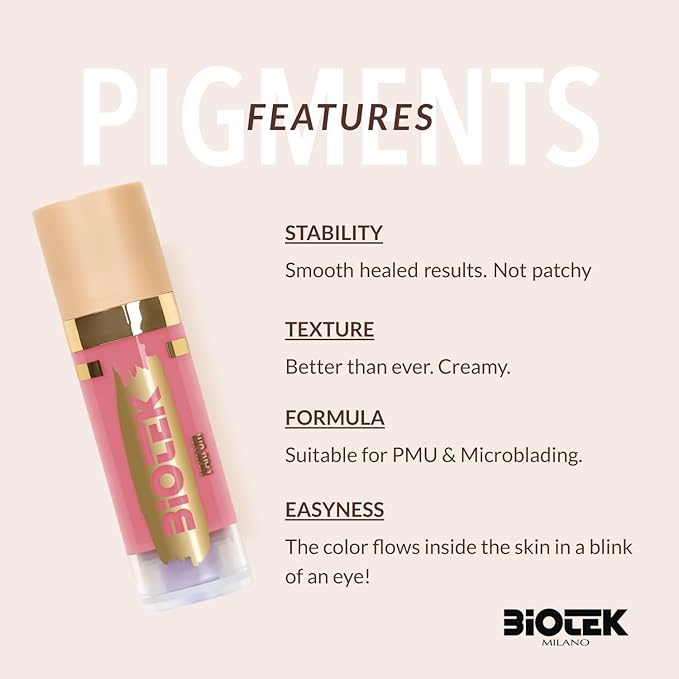 Biotek Lip Pigment for Permanent Makeup - Natural Antique Pink Lip Color - Made in Italy - Parfum 0,61 fl.oz.