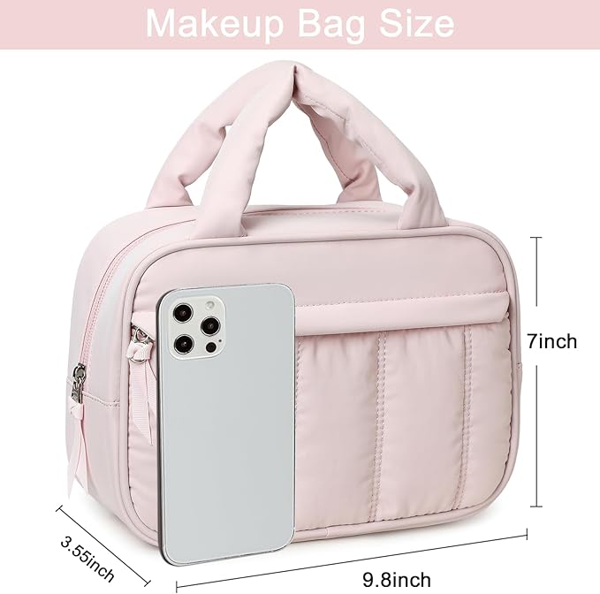 Makeup Bag for Women Cosmetic Bag Large Make Up Organizer Travel Toiletry Bags Waterproof Zipper Tote Pouch Purse for Girls