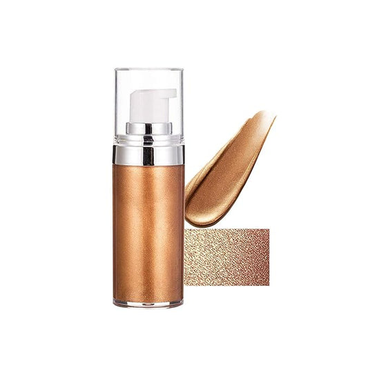 Body Face Luminizer Highlighter Cream Spray Liquid Bronzer Illuminator Glow Glistening Makeup Foundation (#3 Bronze Gold)
