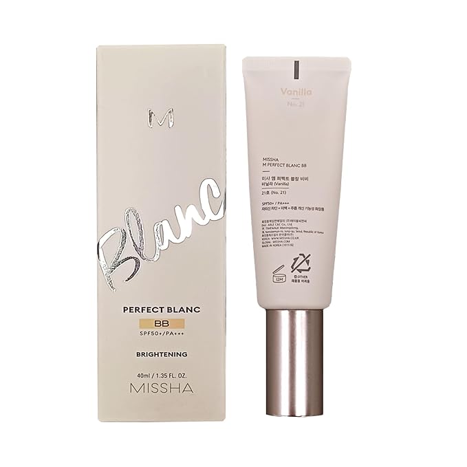 lightness & Brightening Makeup for MISSHA M Perfect Blanc BB Creams(1.35fl.oz.), No.21 Vanilla