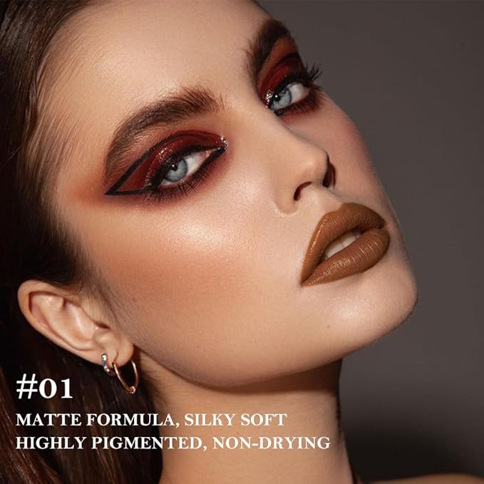 3Pcs Gradient Matte Lipstick Crayon Lip Liner pencil, Flawless Contour Gradual Ombre Effect lip Pencil, Lipstick for Women Long Lasting Waterproof Smudge Proof Lipstick Pencil 01#+03#+05#