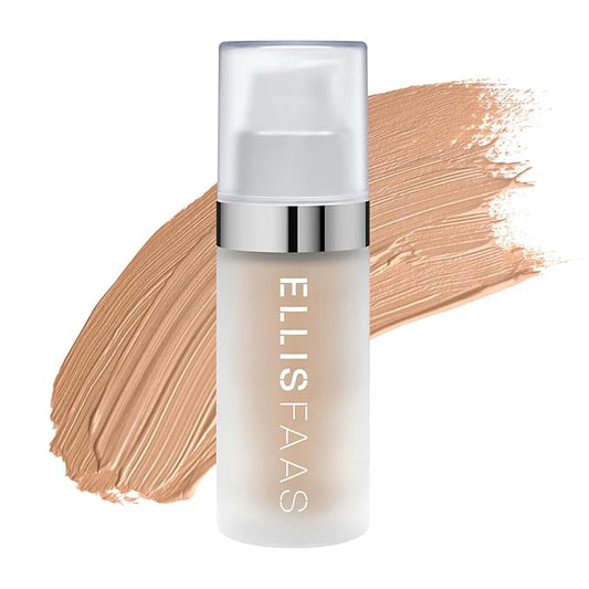 Ellis Faas Skin Veil Foundation Moisturizing Creamy Texture, Blurs Fine Lines & Wrinkles with Squalane & Hyaluronic Acid | Natural Finish Buildable Coverage (S103L Light/Medium Warm Pink)