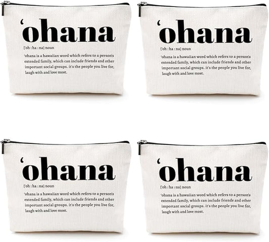 4pcs Hawaiian Inspirational Makeup Bag, Hawaiian Gifts Cosmetic Bag, Hawaii Souvenirs, Minimalist Thank You Gifts for Women Female Grandma Friend Wife Mom Sister