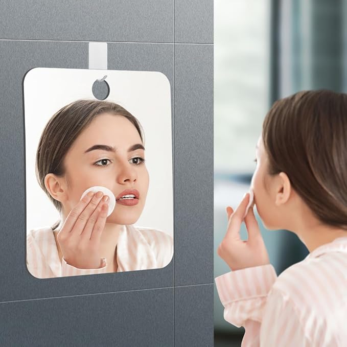 Anti-Fog Shaving Mirror, Fogless Shower Mirror, Bathroom Shower Mirror with Wall Hanging for Men and Women,Accessories, Bathroom Mirror & Accessories