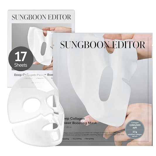 SUNGBOON EDITOR Deep Collagen Overnight mask 37gx17ea | Real Collagen 2,160,000PPB for Elasticity | TikTok Trend Items | Original Hydrating Collagen Face Mask | Korean Skin Care