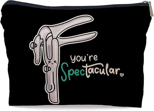 Ayxvt Obgyn Cosmetic Make up Bag - Obgyn Gifts Makeup Bag, Medical Office Decor, Obgyn Gifts for Doctors, Midwife Gifts Cosmetic Bag, Gifts Ideas for Doctors (Black)