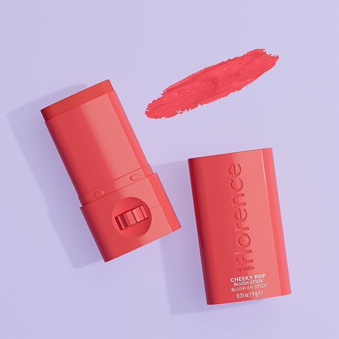 florence by mills Cheeky Pop Blush Stick, Magic Maria (warm coral), 0.31 oz/ 9g