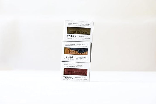 Terra Beauty Marble Beauty Bar Solid Facial Cleaner with Brazilian Clay and Charcoal