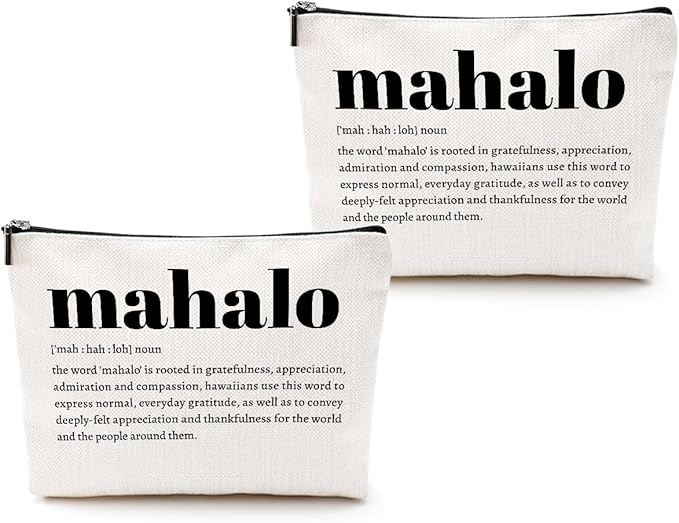 2pcs Makeup Bags Hawaii Cosmetic Bag Hawaiian Gifts Hawaiian Souvenirs Thank You Gifts for Women Female Grandma Mom Sister Friend Wife Travel Toiletry Bag Christmas Thanksgiving Birthday gift