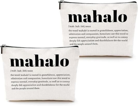 2pcs Makeup Bags Hawaii Cosmetic Bag Hawaiian Gifts Hawaiian Souvenirs Thank You Gifts for Women Female Grandma Mom Sister Friend Wife Travel Toiletry Bag Christmas Thanksgiving Birthday gift