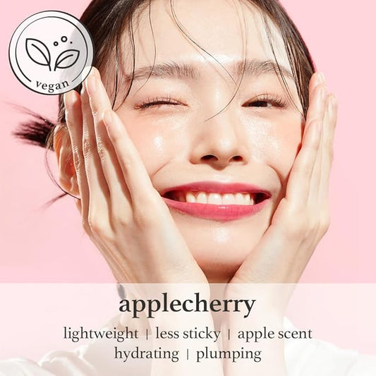 NOONI Korean Hydrating Lip Oil - Applecherry | Long-Lasting, Moisturizing, Plumping, Revitalizing for Dry Lips, Waterproof, No Peel Off, Hydrating, Nourishing Crystal Clear, 0.12 FL Oz