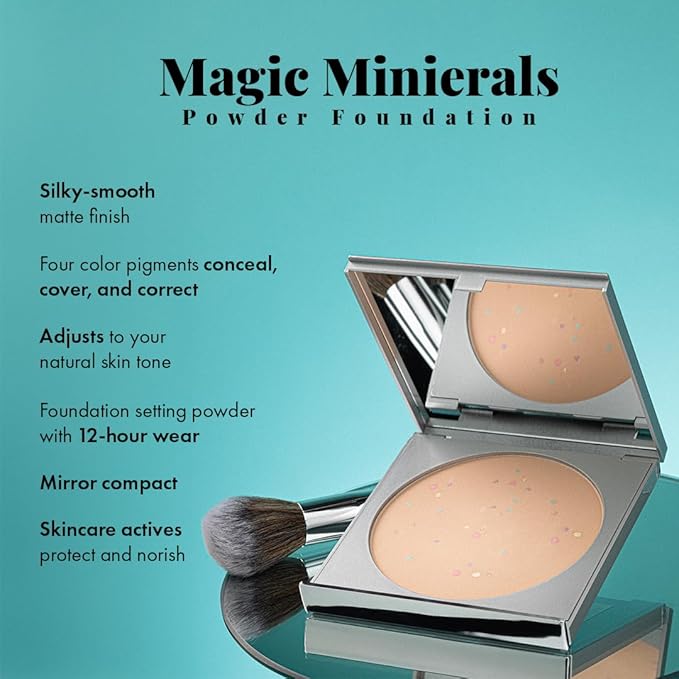 Magic Minerals by Jerome Alexander Jumbo Size Mineral Powder Foundation with Color Correctors, Antioxidant Skincare Formula (Medium)