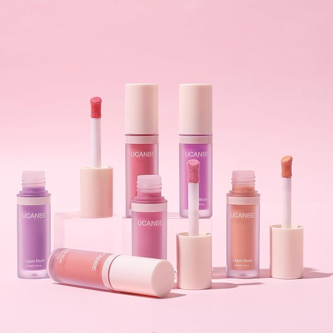 UCANBE Liquid Shimmer Blush Makeup for Cheeks, Highly Pigmented, Long Lasting, Anti-scratch, Natural-Looking, Daily Use Makeup Blush Suitable for Women Girls(05 Baby Pink)