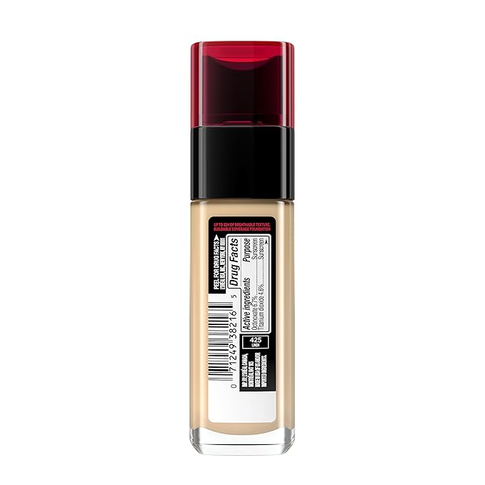 L'Oreal Paris Makeup Infallible Up to 32 Hour Fresh Wear Lightweight Foundation, 425 Linen, 1 Fl Oz, Packaging May Vary