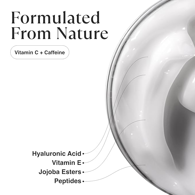 MATKAS Korean Vitamin C & Caffeine Eye Cream for Dark Circles and Puffiness 0.5 Fl Oz - Dark Circles Under Eye Treatment, Under Eyes Cream Anti Aging with Shea Butter Vitamin E for Puffy Eyes Wrinkles