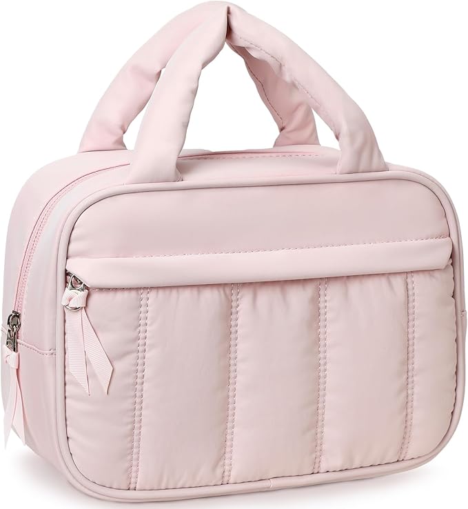 Makeup Bag for Women Cosmetic Bag Large Make Up Organizer Travel Toiletry Bags Waterproof Zipper Tote Pouch Purse for Girls