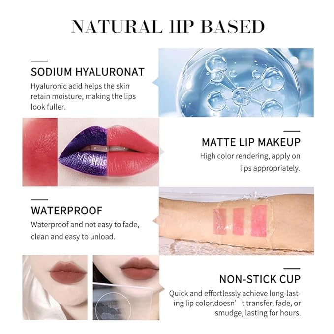 2PCS Pipe-off lip liner stain,line tattoo high-color Tint,Smudge-Proof,Waterproof,light brown/dark brown/burgundy long-lasting,Nude Matte Tint,Non-Fading, Full Coverage（#1+#2）