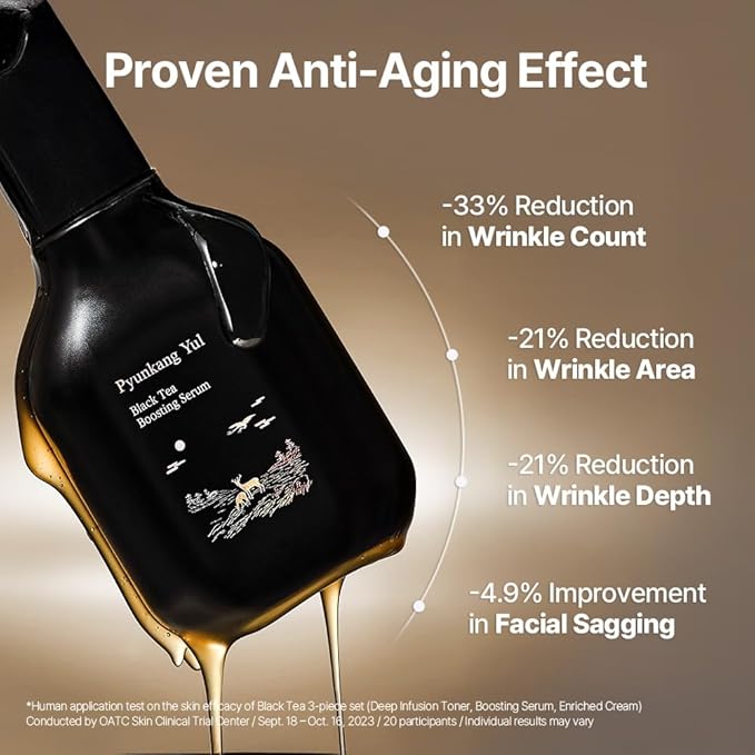 [PKY] Pyunkang Yul Black Tea Line Gift Box Set, Deep Nurishment for Anti-aging, Rich Moisture Toner, Revitalizing Serum & Nourishing Cream, Zero-Irritation (3-item set)