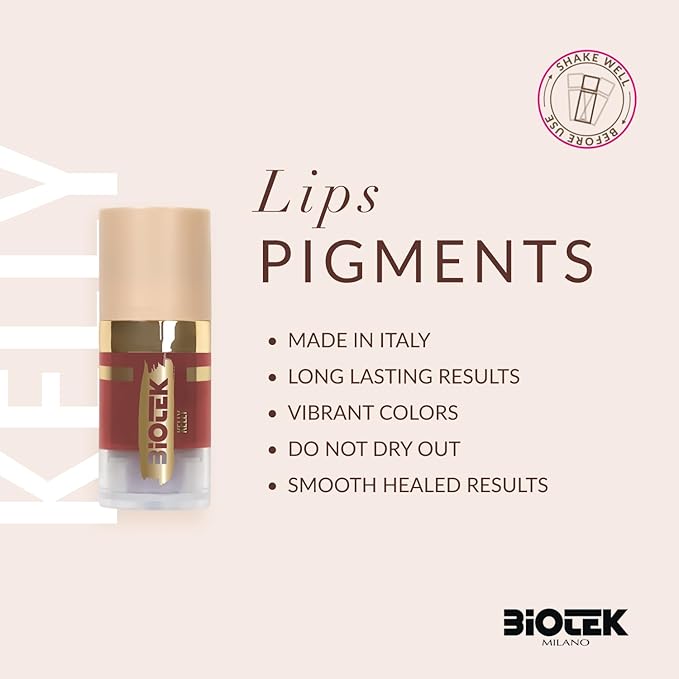 Biotek Lip Pigment for Permanent Makeup - Brick Red Color for Lip - Made in Italy - Kelly 0,24 fl.oz.
