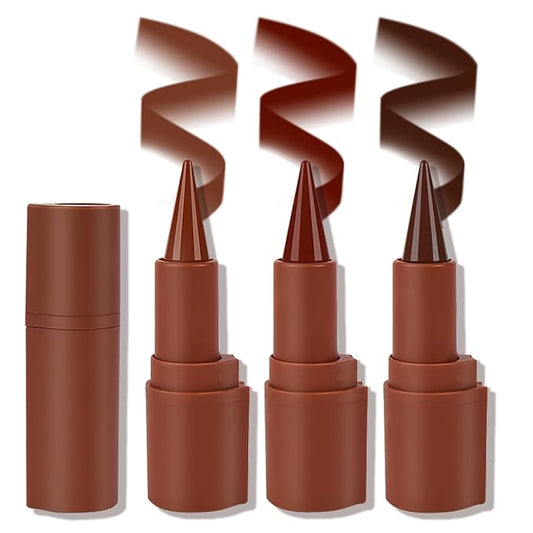 3PCS 2 in 1 Lip Liner Pencil and Lipstick Lip Combo Set, Matte Nude Black Dark Brown Red Lip Liners, Smooth Creamy Lip Pencil, High Pigmented Non-Smudging Waterproof Long Lasting Lip Makeup