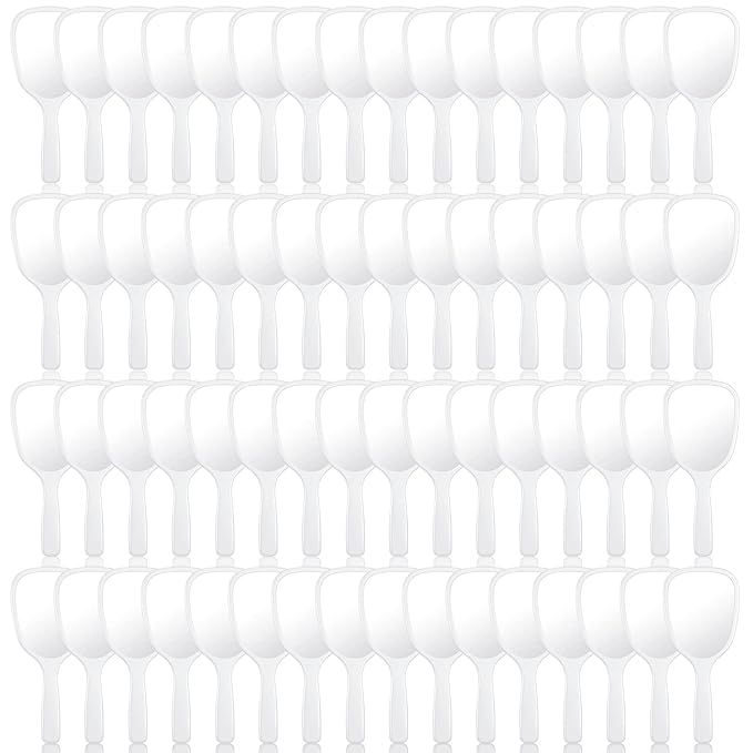 60 Pcs 7.08 x 3.14 Inch Hand Handheld Mirror with Handle Plastic Compact Travel Makeup Cosmetic Mirror Small Personal Portable Hand Held Mirror for Home Vanity Camping (White)